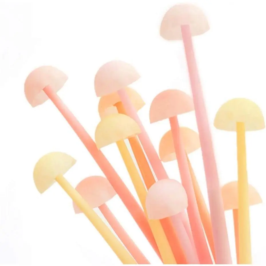 6 count/Set Bendable Luminous Gel Rollerball Pens, Creative  Gel Pen Free to Bend, Soft Leaves  Comfortably, 0.5mm Black Ink, Office  Bedroom Decoration (Mushroom)