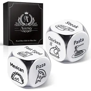 2PCS Date Night Food Dice, Father Day Birthday Gifts for Him Men Women Adults, Couple Wedding Gifts