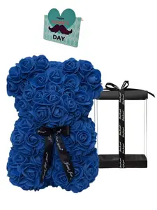 Father's Day Rose Bear Gift Set, Celtic Knot Necklace, Blessing Card, Perfect Present for Dad and Elders, Father's Day Boxed Gift