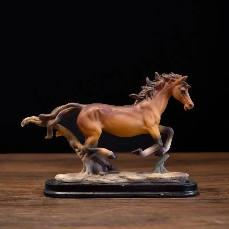 Unique Resin Horse Sculpture, Elegant Design, Perfect Home Decor, Ideal for Desk, Shelf, Bar Cabinet, Enhances Aesthetic Appeal