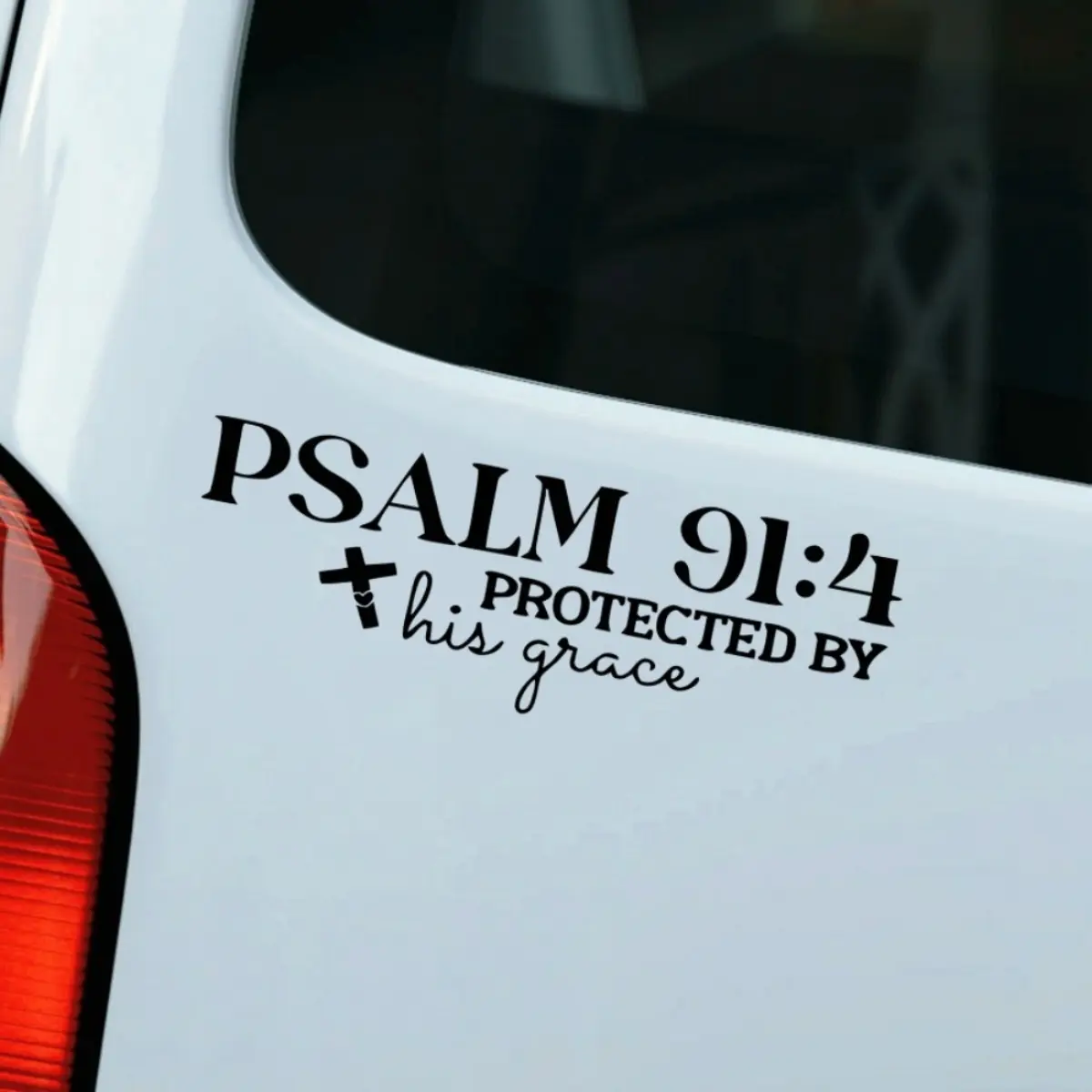 1-Pack Psalm 91:4 "He Will Cover You" Christian Car Decal - Vinyl Bible Verse Window Sticker, Suitable for Cars, Trucks, and Laptops