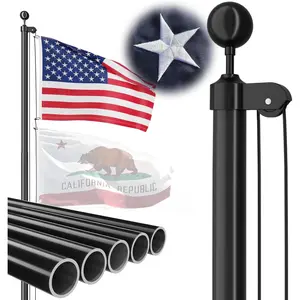 Heavy Duty 20 FT Flag Pole, Unbending 100MPH Wind Resistance, 95HBW Hard Aerospace , In-Ground Flagpole Kit for Outside House