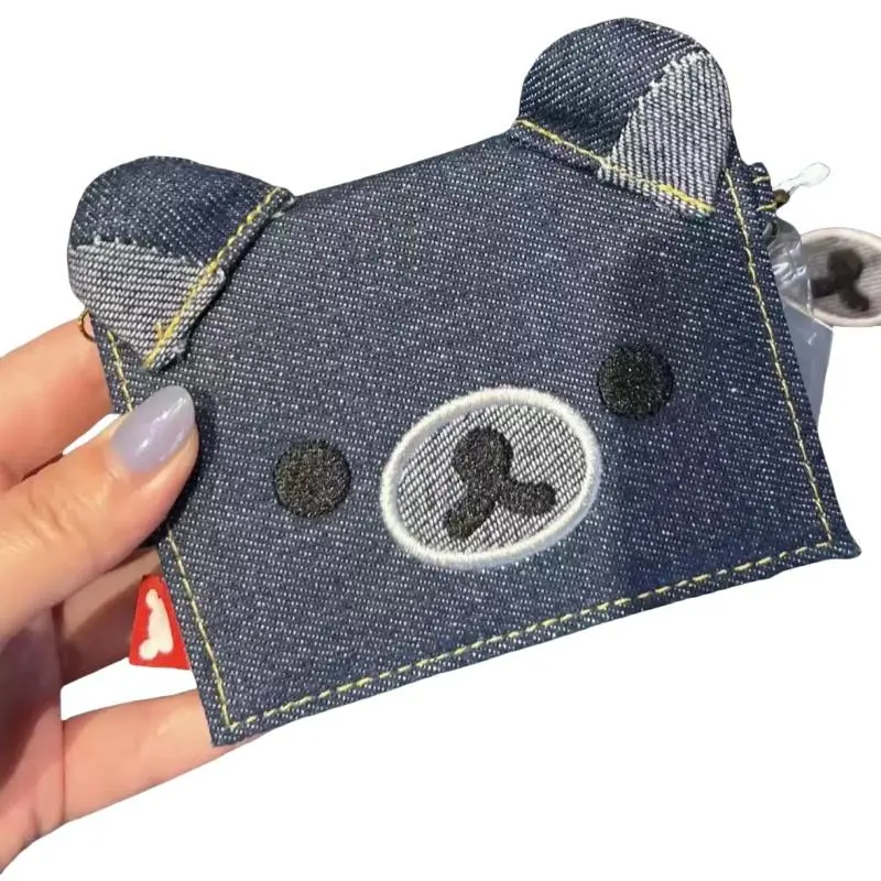 Japanese Cartoon Cute Teddy Bear Classic Zero Wallet Short Card Bag Portable Wallet Anime Plush Storage Bag New Year'S Gift