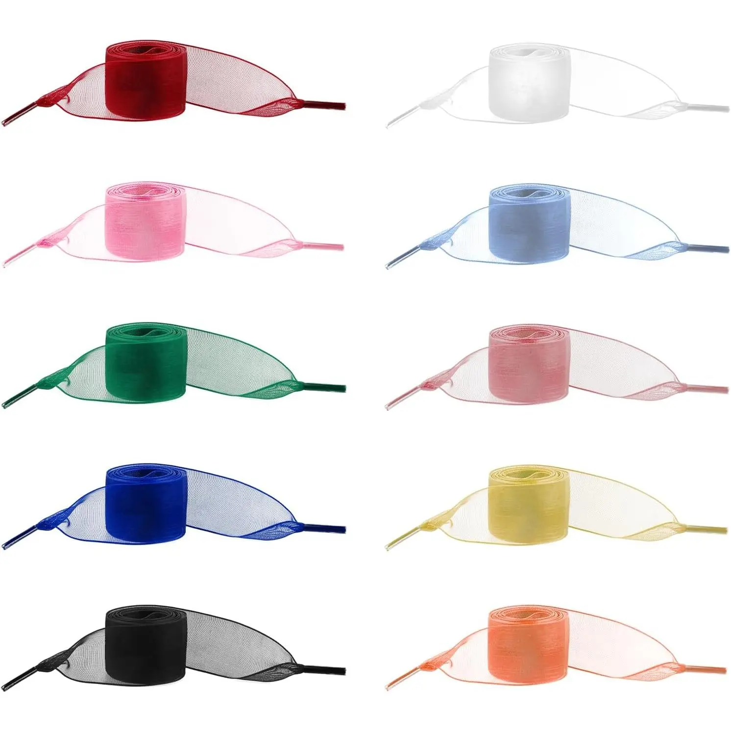10 Pairs Shoe Laces, Soft Silk Satin Shoelaces Snow Yarn Fashion Ribbon Shoestrings Colorful Shoe Ties (10 Colors)