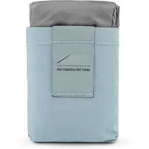 Pocket Blanket 4.0 - Blue (Seats 2-4); Foldable Concert and Festival Blanket; Sand Proof Beach Picnic Tarp