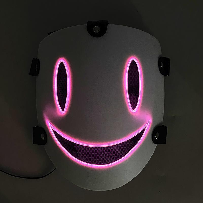 Japanese Anime Cosplay Face Mask Neon High Rise Invasion Mask LED Glowing Mask Sky invasion Masquerade Cosplay Prop
