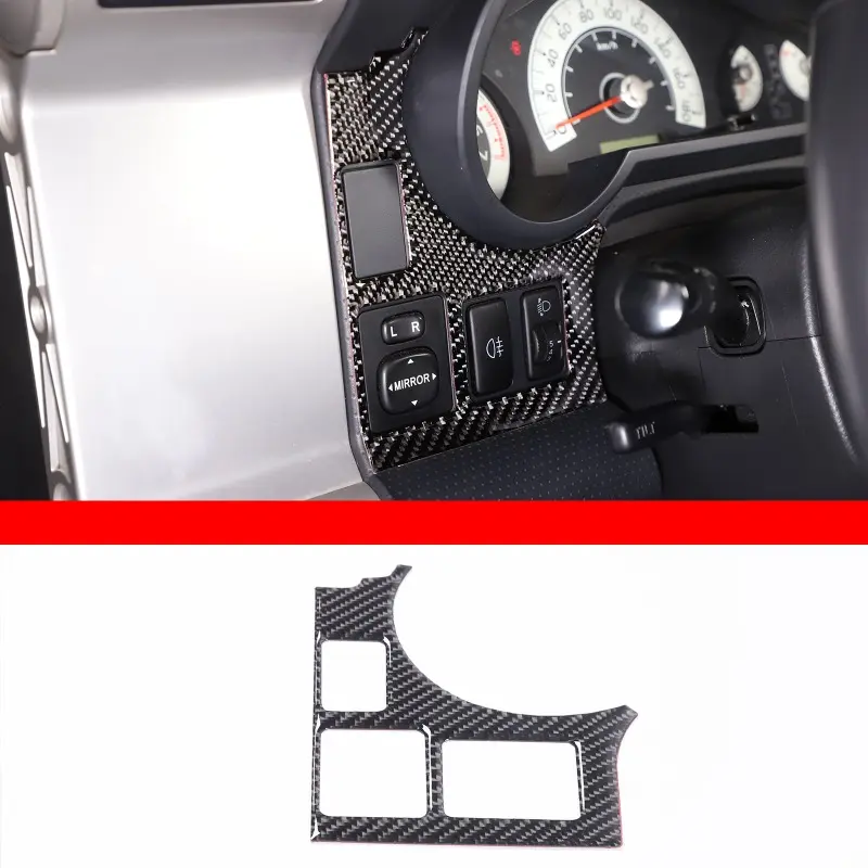 For Toyota FJ Cruiser 2007-2021 Soft Carbon Fiber Car Dashboard Rear View Mirror Adjustment Panel Trim Sticker Car Accessories