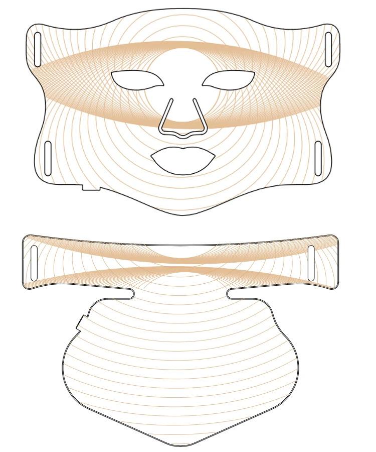 LED Face Masks PDT Photon Skin Beauty Therapy 4 Colors Light Facial Led Laser Neck Mask for Skin Care