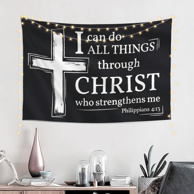 Tapestry Acts Philippians 4:13 Inspirational Christian Flag 40x60 in "I Can Do All Things Through Christ" Bible Verse Flag for Room, Yard, Church, and Events (B) Wall Banner Decorative Tapestry Christmas Tapestry Acts Philippians 4:13 Inspirational Christian Flag 40x60 in "I Can Do All Things Through Christ" Bible Verse Flag for Room, Yard, Church, and Events (B) Wall Banner Decorative Tapestry Christmas