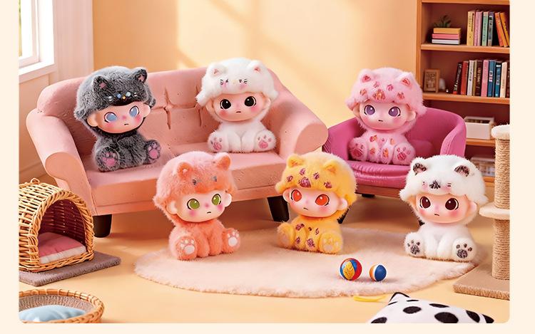 Cute Flocked Sitting Momo Kitten Creative Trendy Toy Figure