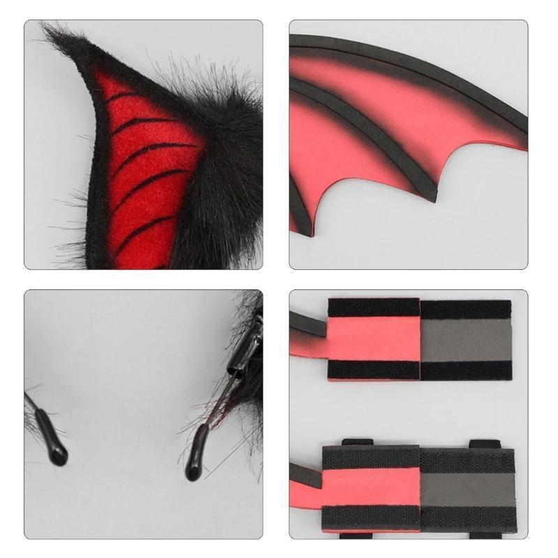 Bat Ears Wing Headbands Fashionable Gothicism Headpiece Role Playing Headgear for Stylish Women and Party Enthusiasts