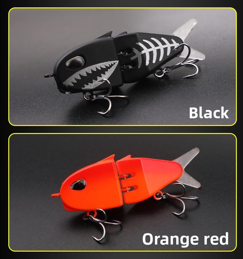 60mm Multi Jointed Fishing Lure Double Hooks Colorful Sinking Lure for Bass Trout