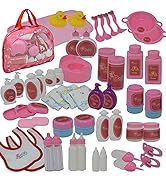 Convertible Combo Baby Doll Stroller for 3 Year Old Girls & Up |   Play Toy Baby Stroller for Dolls, Folding Adjustable Bassinet Carriage Buggy with Storage Basket Converts to Sit Up Pushcart Pram, Red