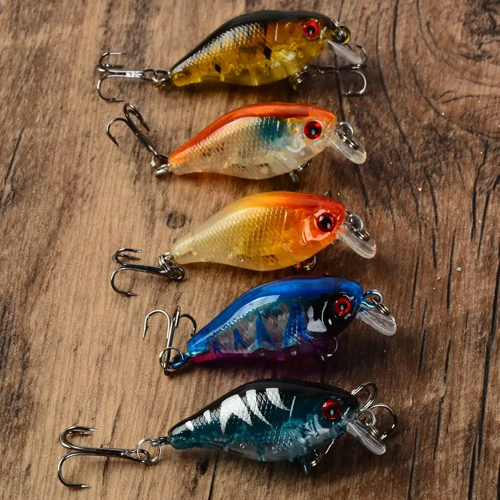 5pcs Lure Minnow Rock Small Fat Fishing Lures, Imitation Hard Bait, Realistic Design, Durable Material, Ideal for Anglers