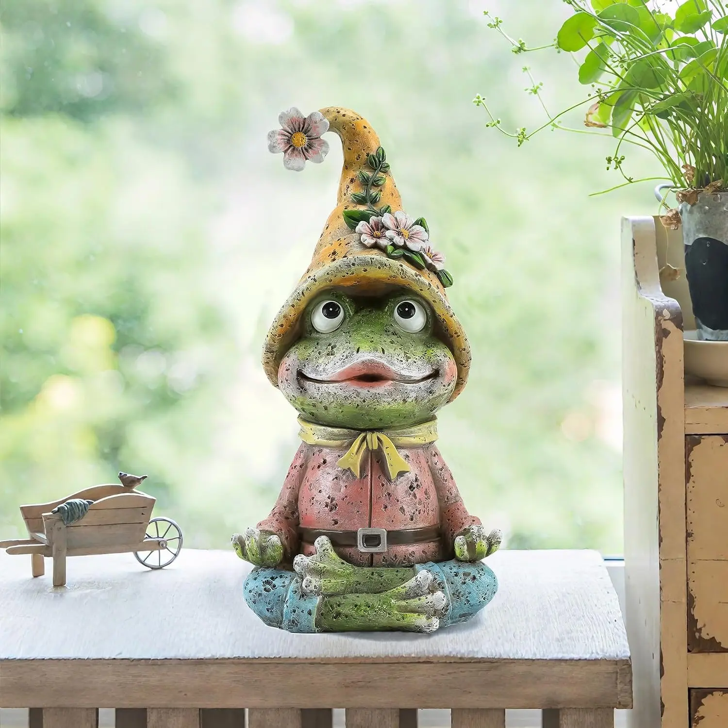 Meditating Yoga Frog Statue Garden Decor Zen Figurines Gifts for women | 9.4 Inch  Frog Figurines in Yaga Pose, Decoration for Yard Patio Lawn, Garden and  Display, Distressed Finish