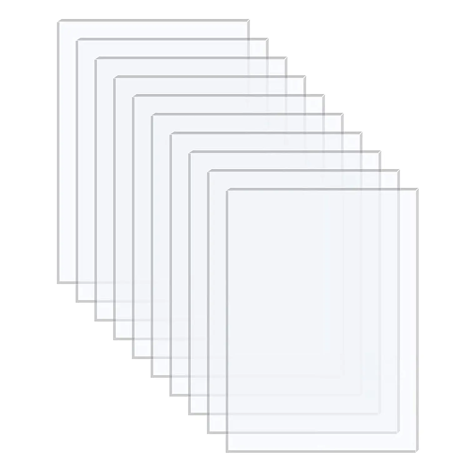 10 Pack of  Sheets 5x7-0.043" Thick Clear Extruded Plexiglass Sheets for Crafts, Picture Frame, Projects Display & DIY