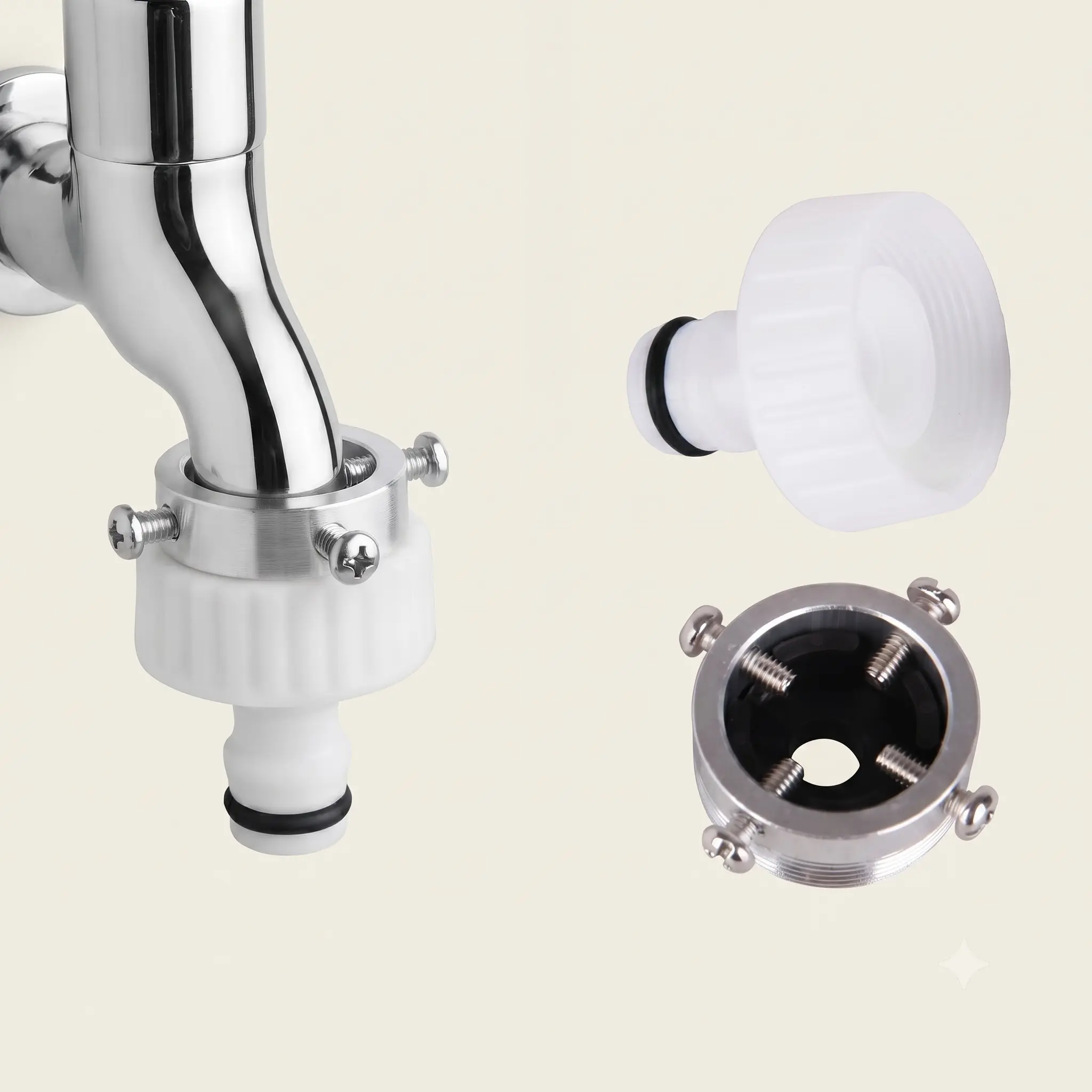 Garden Tap Adapter With Nipple, Water Faucet Connector For Garden Hose, Sink Faucet To Garden Hose Adaptor, Fits Most Faucets, Summer Watering Tool
