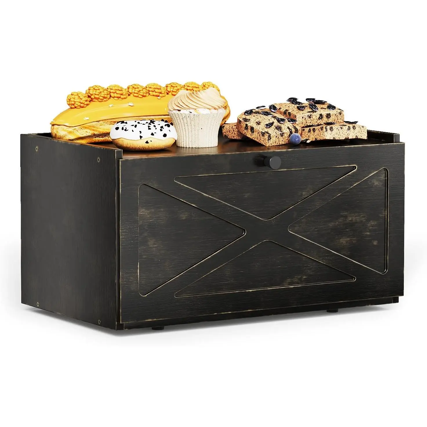 Bread Box for Kitchen Counter  Bread Storage Container Large Capacity Bread Storage Bin Bread Holder (Antique )