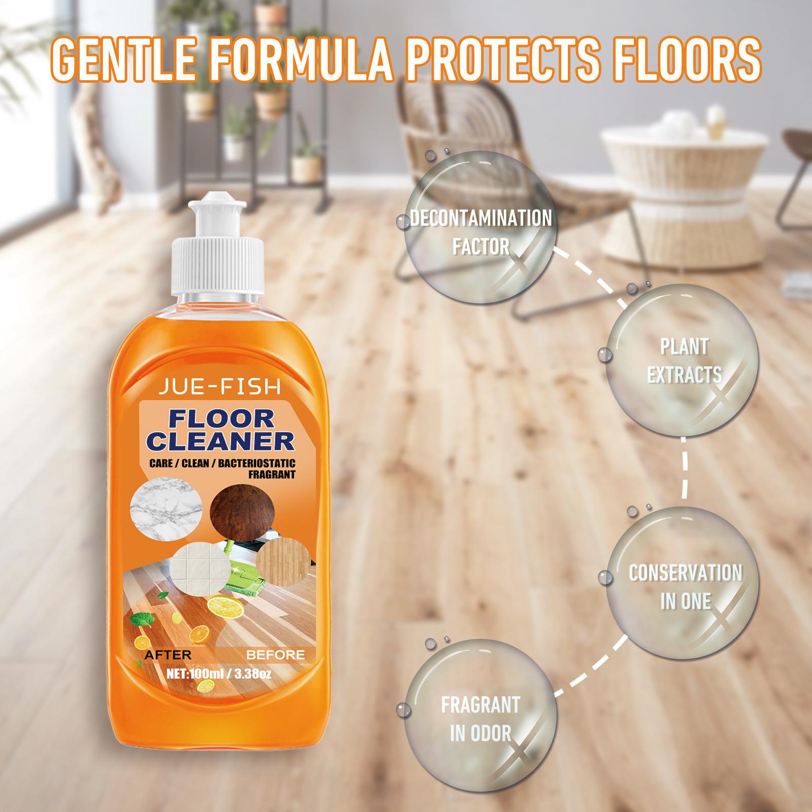 Jue-Fish Floor Cleaner, Wood Floor Cleaning Polishing Brightening Strong Decontamination Descaling Tile Cleaner
