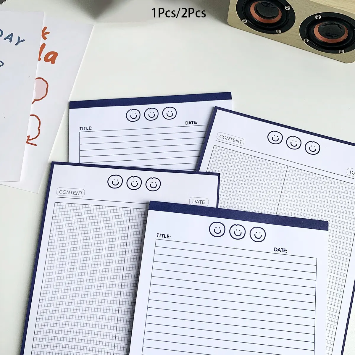 2 Pack B5 Notepad Set, Grid Notebook, with 30 Sheets Each, Writing Pad with Lined and Grid Paper, Tear Off Memo Pad for Study Notes, Class Records,Office Planning, Language Learning, Daily Writing, Desk Stationery Supplies, Gift Idea