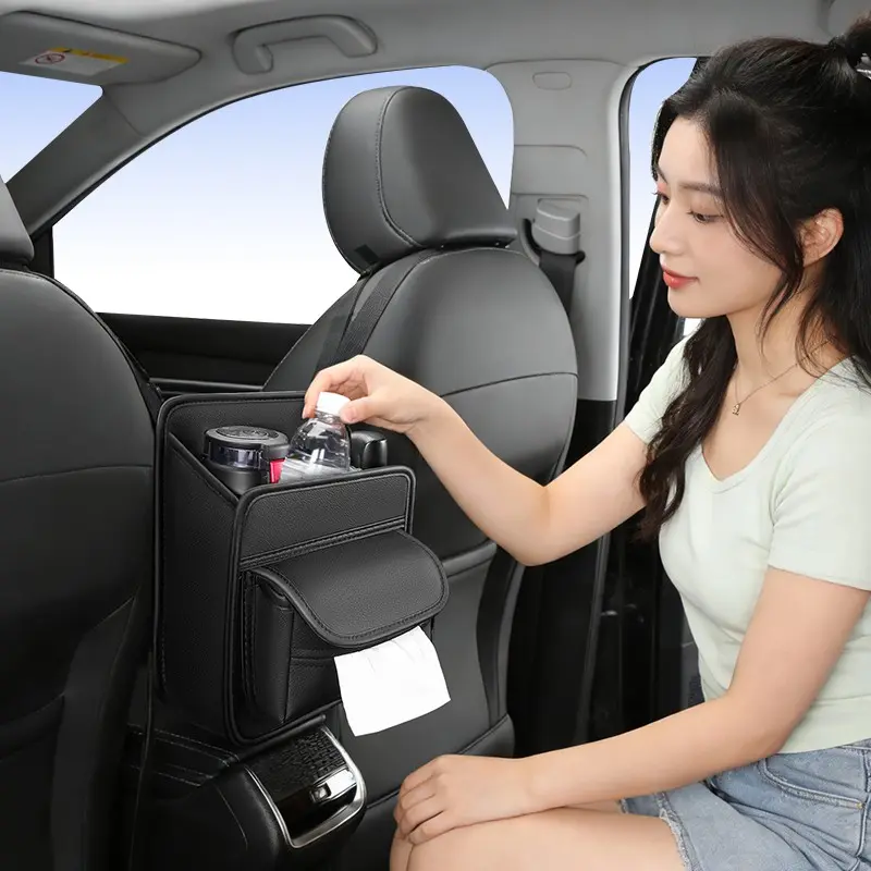 Car Dashboard Organizer Bag, Dashboard Accessory, Auto Interior Accessories, PU Leather Storage Pouch for Car Interior, Universal Fit for Most 5-Seat Cars Suv, Easy Install & Maintain