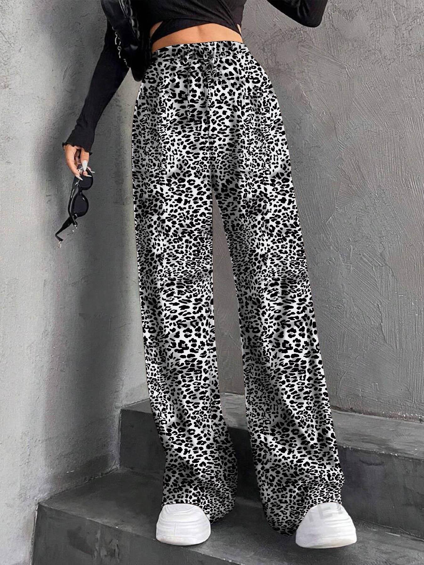 Women's Textured Tie Front Elastic Waist Straight Leg Pants, Casual Comfy Trousers for Daily Wear, Ladies Bottoms for All Seasons