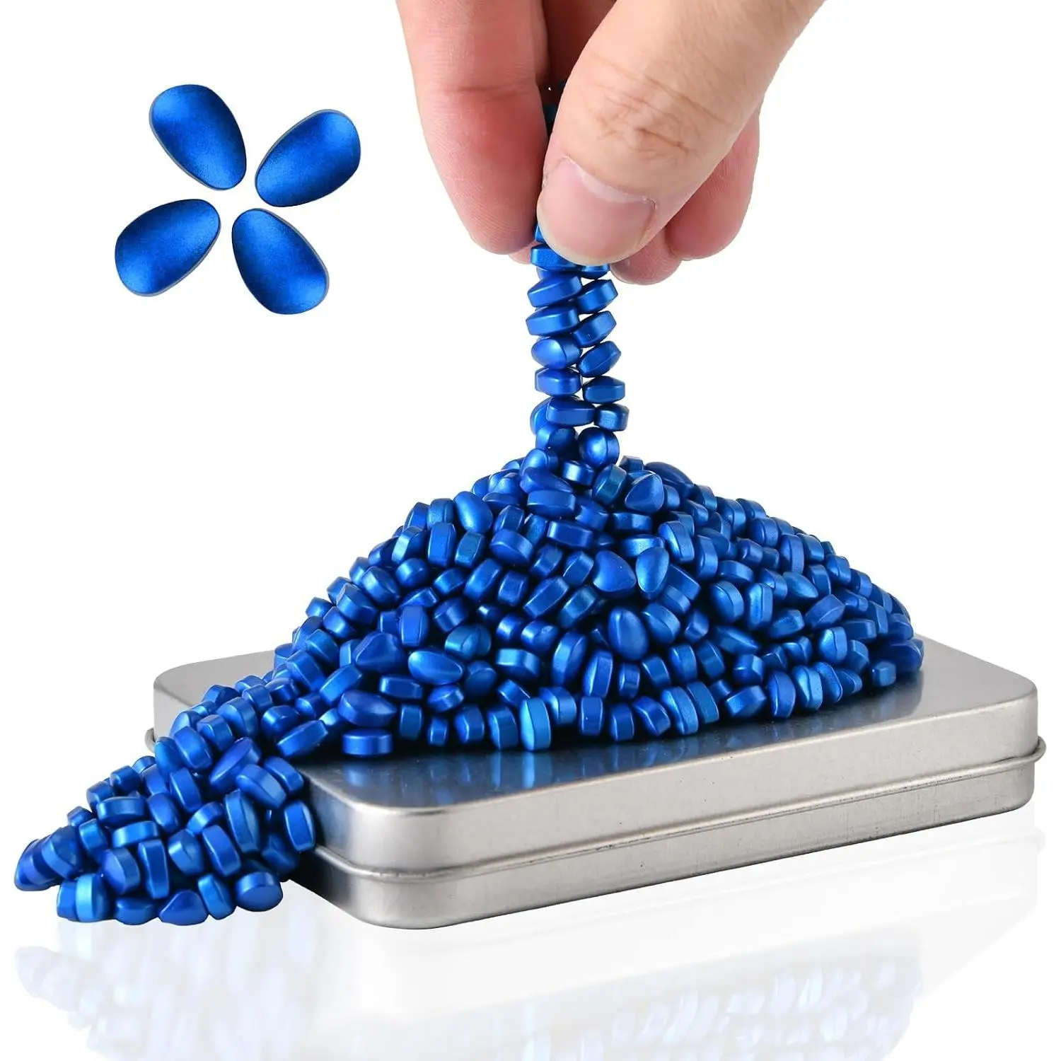 Magnetic Putty Rocks, Blue More Than 600 Weak Magnetic Smooth Ferrite Pebbles, Desk Toys and Time-Killer for Adults