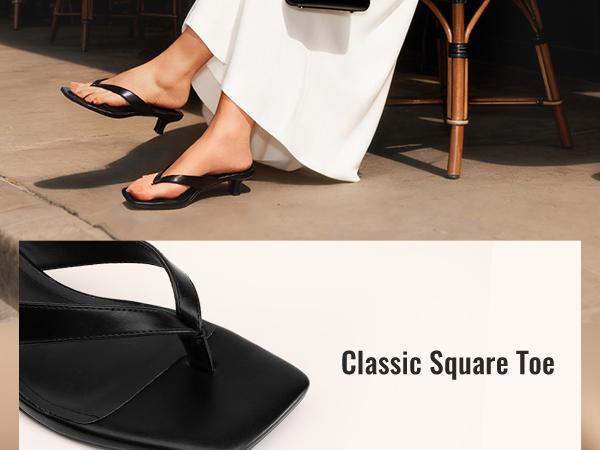 Athlefit Women's Kitten Heels Flip Flops Square Toe Low Heels Slip On Comfortable Summer Thong Heeled Sandals Athlefit Women's Kitten Heels Flip Flops Square Toe Low Heels Slip On Comfortable Summer Thong Heeled Sandals