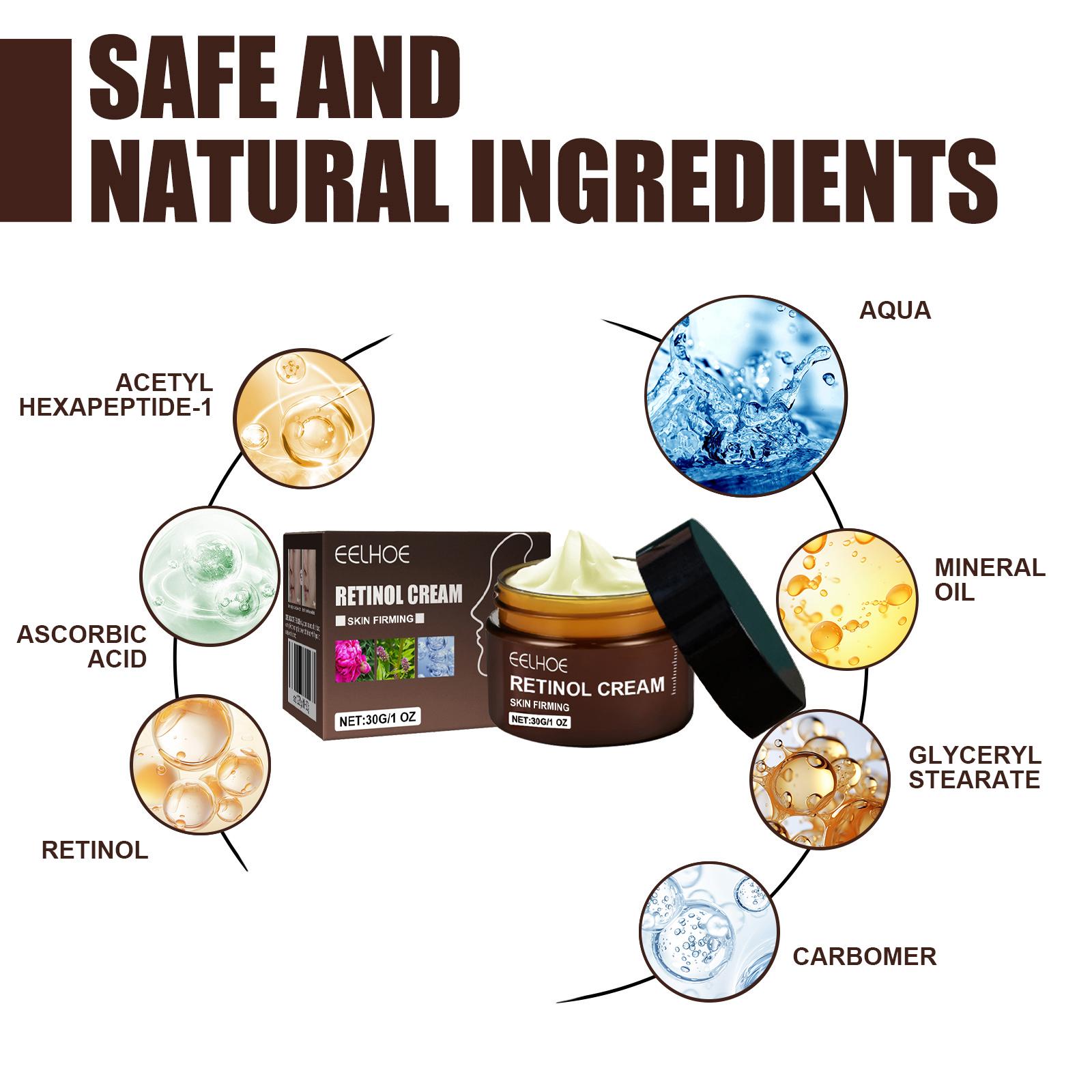 EELHOE Retinol Cream, Anti-Aging Firming Brightening Moisturizing Facial Skin Care Cream