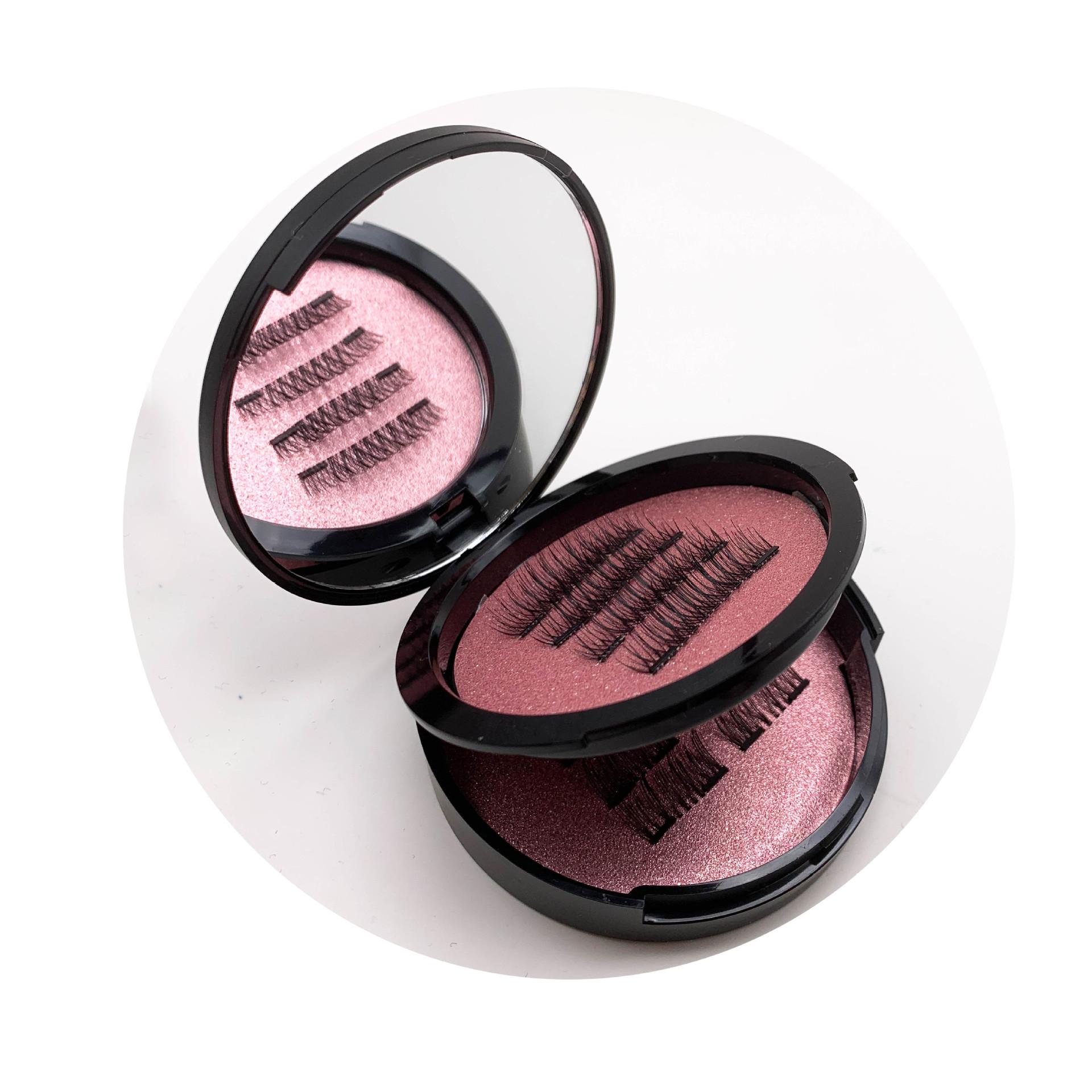 24P Half Eye Double Magnet Magnetic Eyelashes 16 Pieces with Clips Waterproof Reusable False Lashes for Party Daily Use