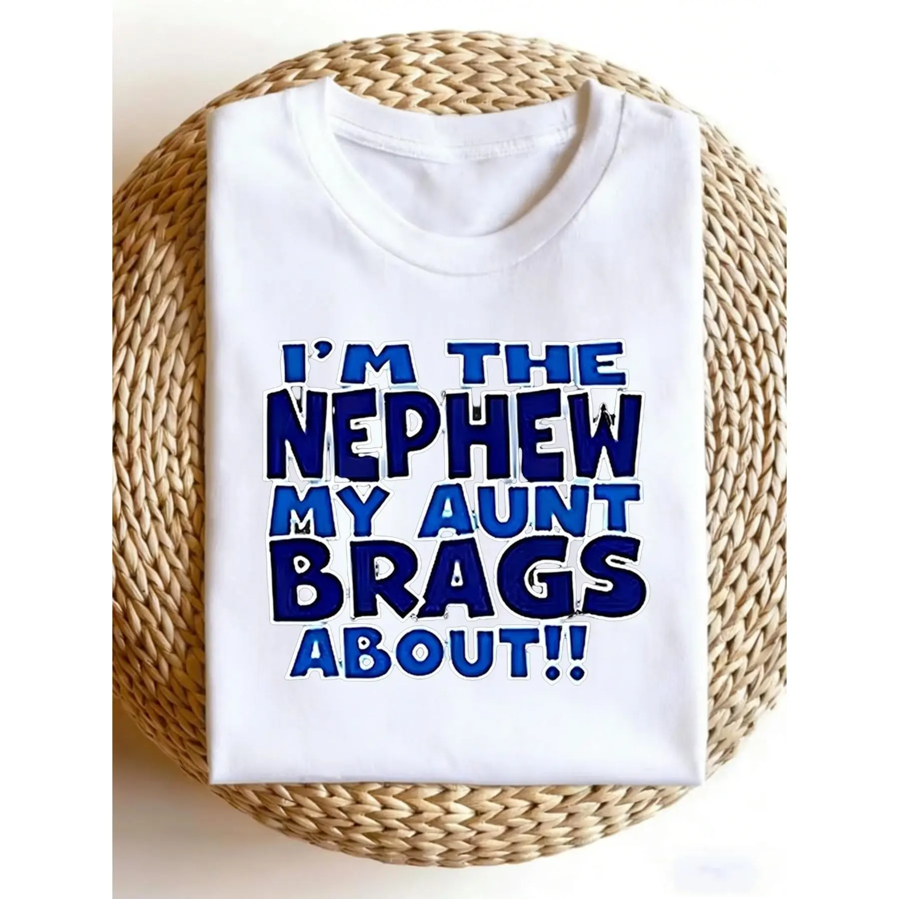 Men's Humorous Print Casual Cotton Short Sleeve Sports Top - Round/Crew Neck, Machine Washable, Everyday Wear Nephew Birthday/Holiday Gift, Sports & Outdoor Clothes