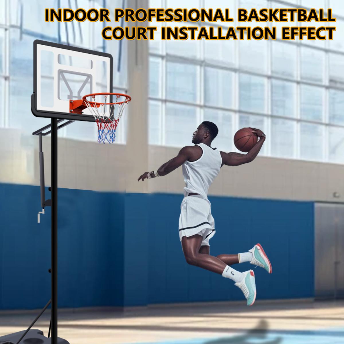 [Fahuac] Portable Basketball Hoop Height Adjustable 6.9-10ft - 34x23in Polycarbonate Backboard, Heavy-Duty Steel, Water/Sand Fillable Base, Indoor Outdoor.