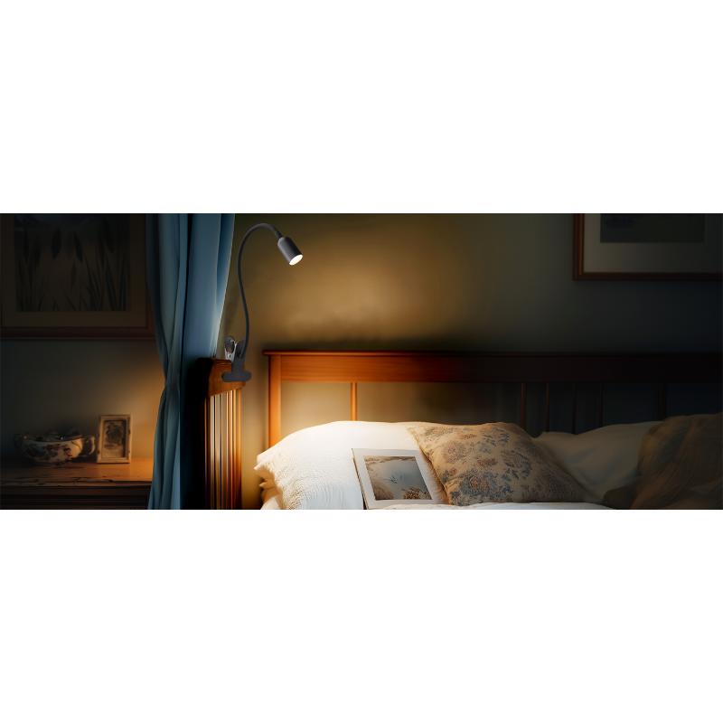 LED Reading Light for Bed Headboard  Dimmable Clip-On Book Light with Flexible Gooseneck, Adjustable Color Temperature (3000/4000/6000K), USB-Powered Desk Lamp for Dorms and Home