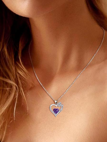 Rose Flower Heart Pendant Necklace With Rose Jewelry Gift Box, Exquisite Jewelry Gift, Anniversary Valentines Day Necklace Gift for Wife Girlfriend, Birthday Gifts for Mom Daughter