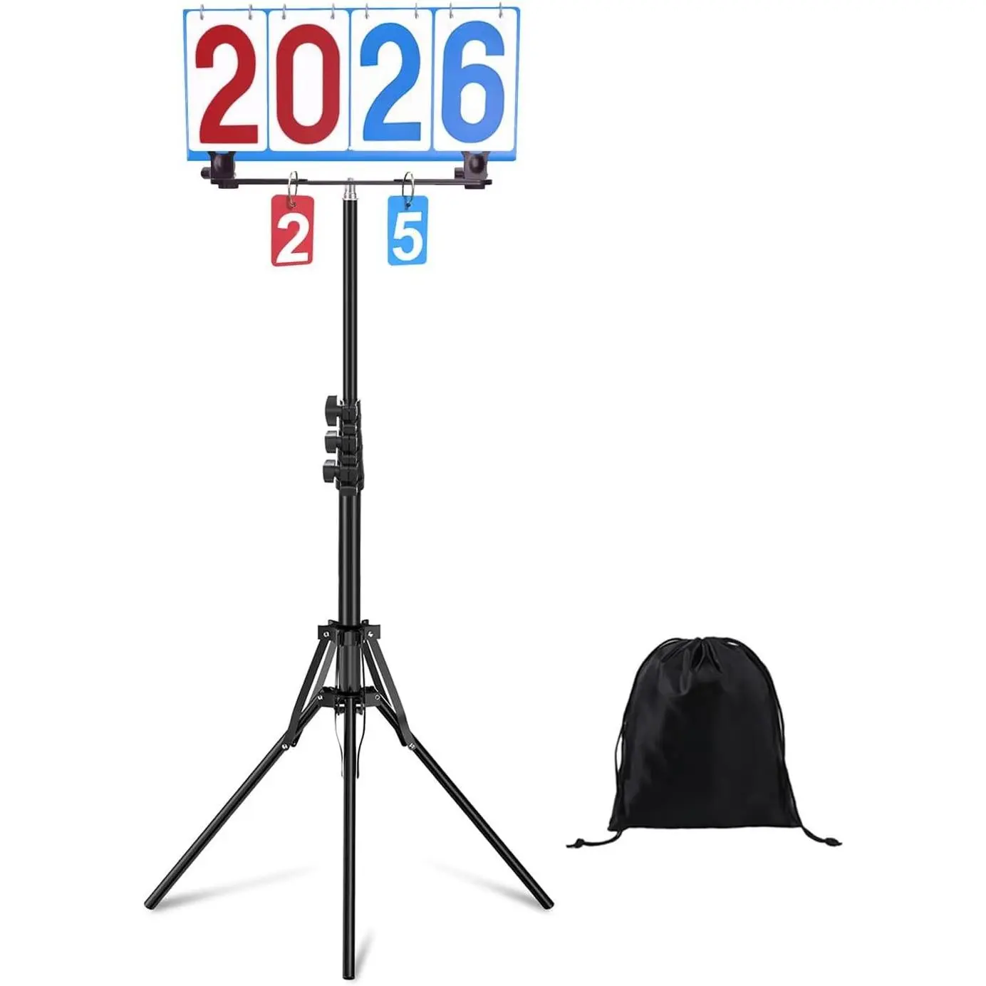 Manual Flip Scoreboard with Stand and Periods, Score Keeper for Outdoor/Indoor Games or Sports