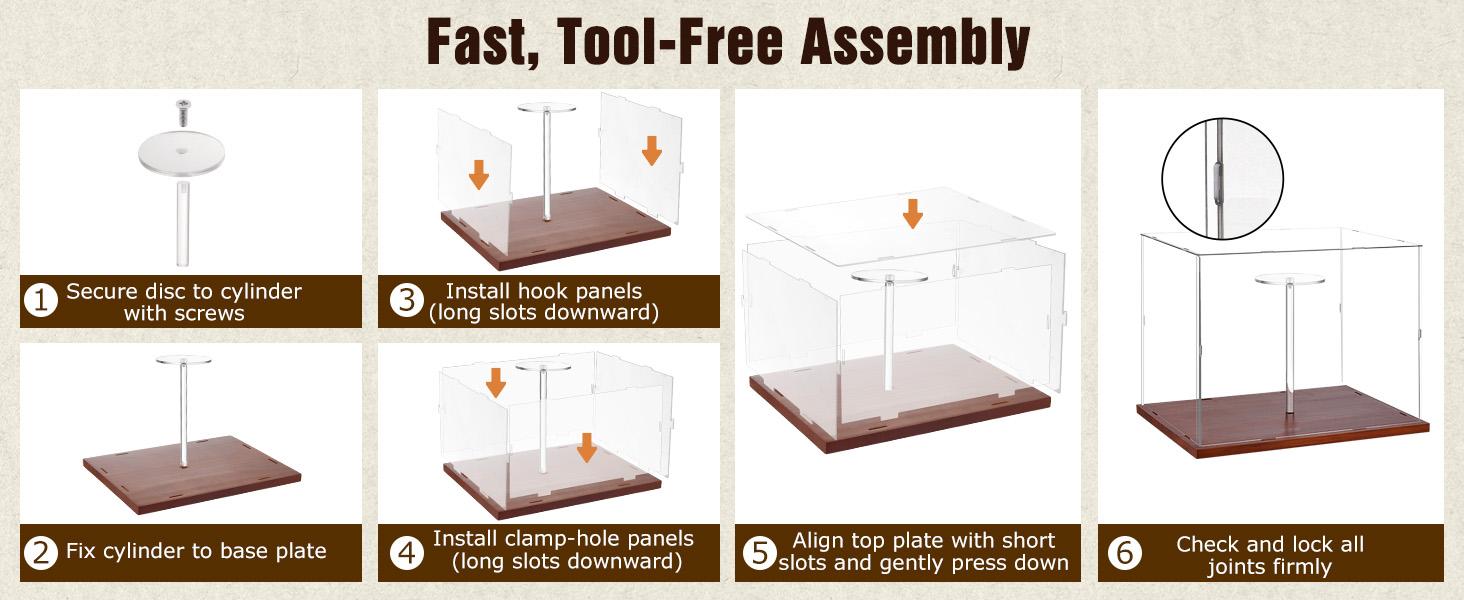 Full Size Football Helmet Display Case - 15.4×11×11.8in Interior, 100% Wooden Base, Compatible with Baseball/Motorcycle/Racing Helmets, High-Transparency Acrylic with UV Protection