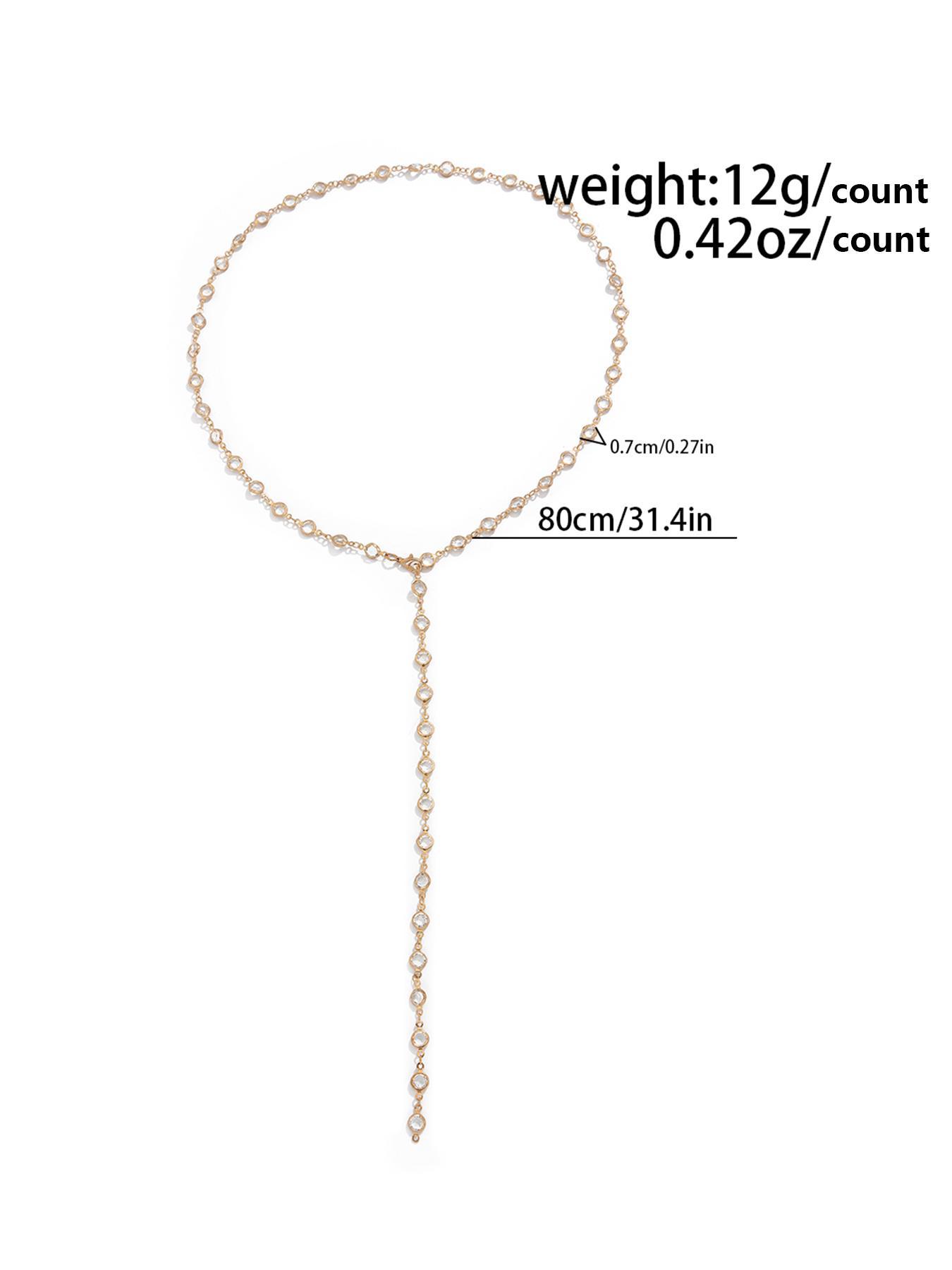 Women's Elegant Artificial Crystal Beaded Decor Chain Necklace, Fashion Jewelry for Party, Daily Clothing Decor, Trendy All-match & Exquisite Jewelry for Gift, Statement Necklace