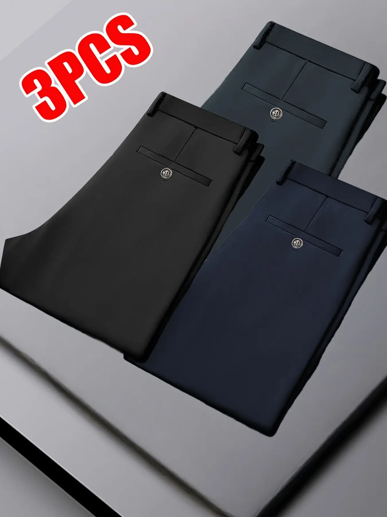 Men's Casual Business Long Pants, Four-Season Wear, Pockets, Soft and Stretchy, Comfortable and Unrestricted, Ideal for Outdoor Activities and Daily Wear, Casual Minimalist Trousers
