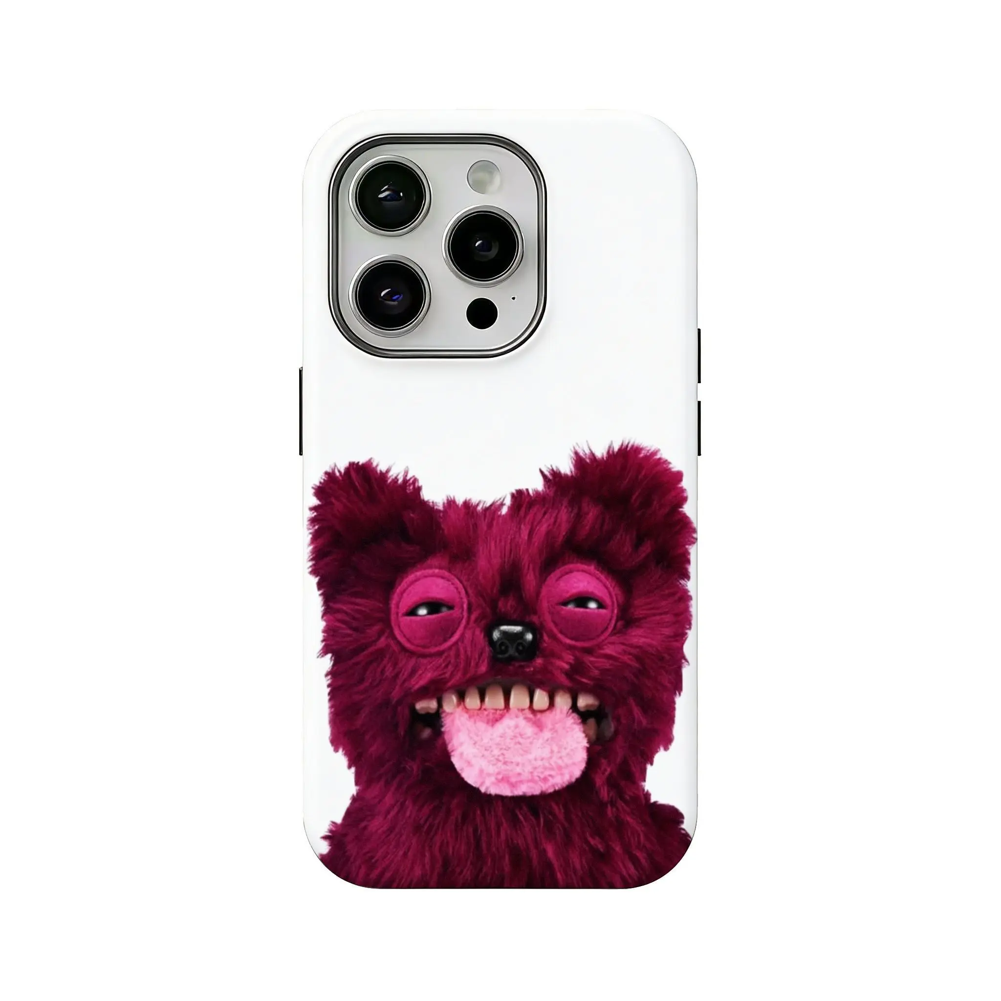 Quirky cartoon "Ugly Doll" design hard-shell phone case with a glossy finish—compatible with iPhone 12 through 17. Slim, scratch-resistant, and premium-feeling, this case makes a perfect gift for the holidays.