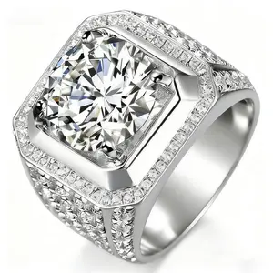 1–3 Carat Lab Grown Diamond Men’s Ring, Real Diamond Look, D Color VS, Real Gold Promise Ring for Him men's valentine's gifts