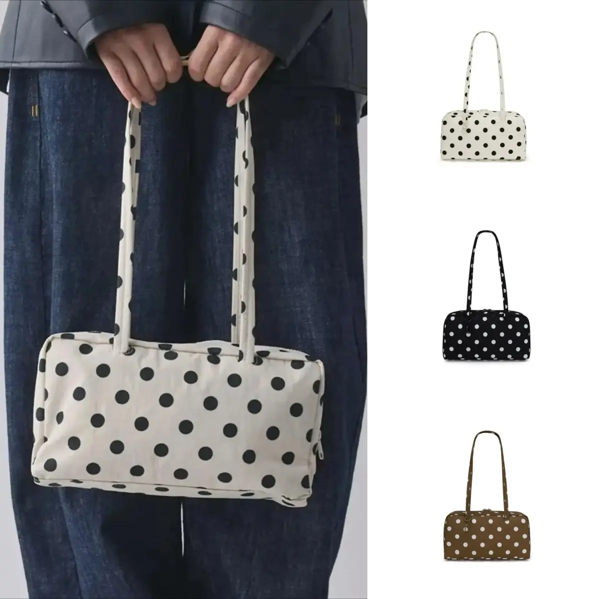 Women's solid-color nylon shoulder bag, minimalist Korean-style tote—a lightweight bag perfect for daily commuting and travel; a business bag for professional women.