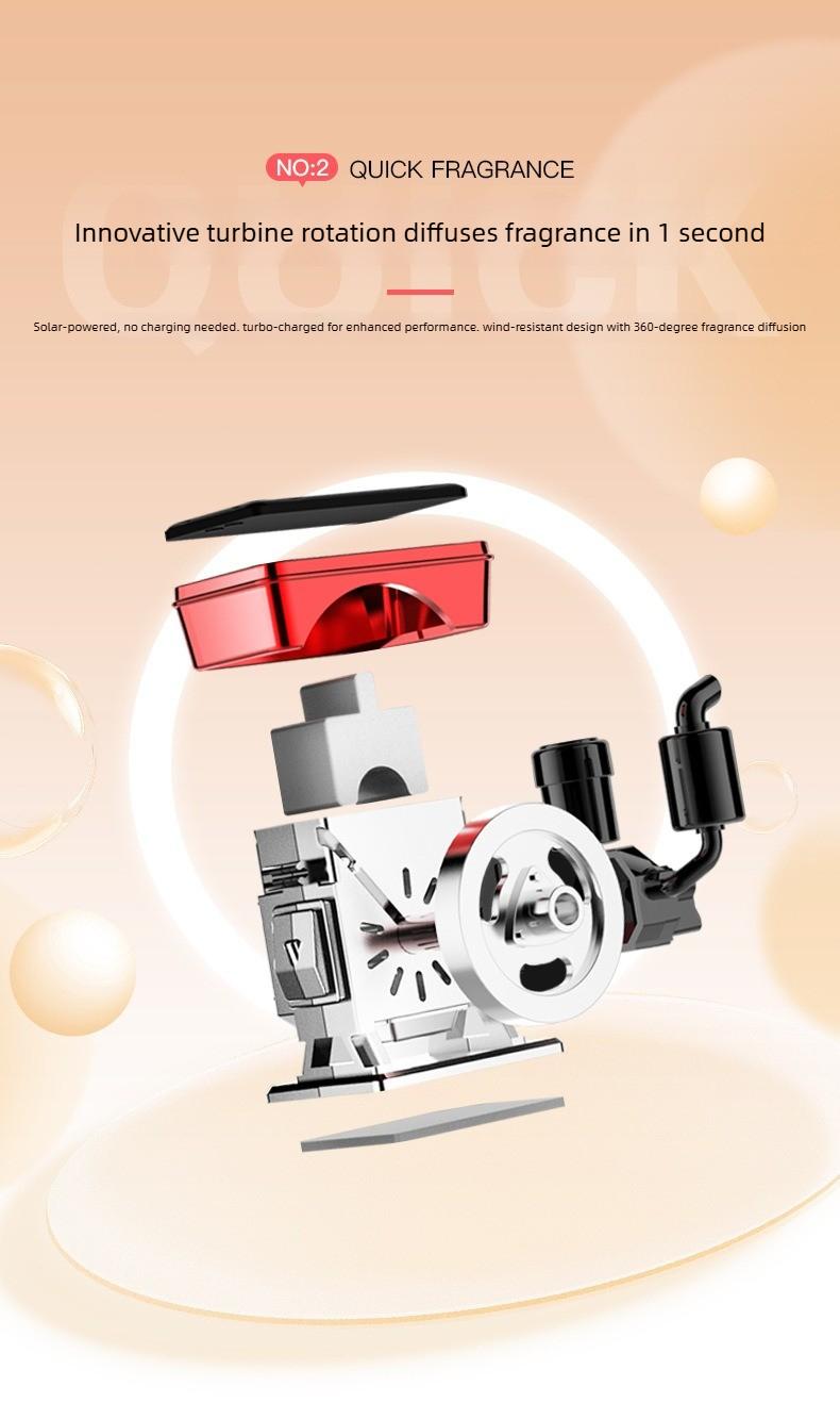 Solar Engine Car Aromatherapy Diffuser, Diesel Engine Style Car Decoration, Solar Rotating Car Air Freshener No Charging Needed, Multiple Fragrances, Gift for Boyfriend