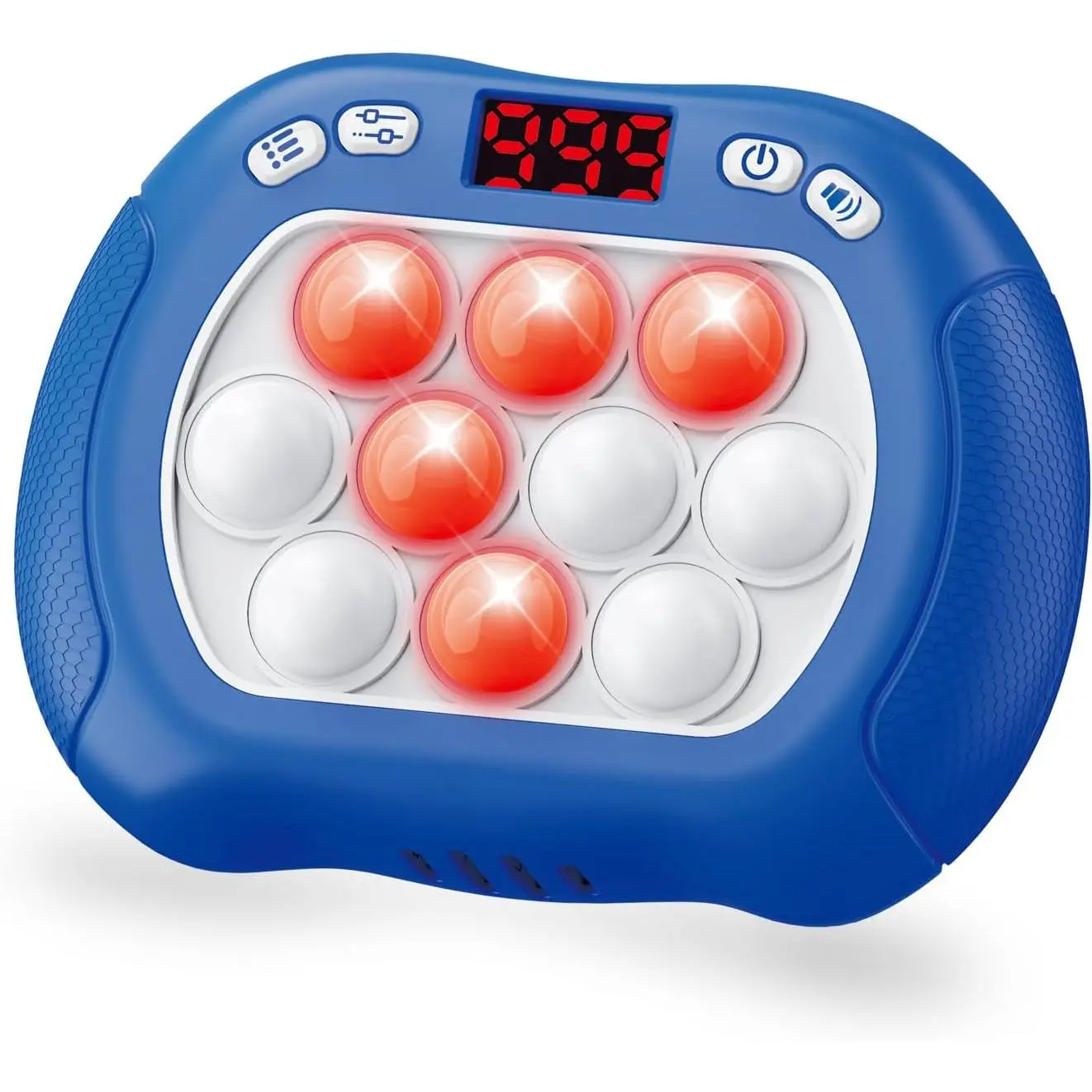 Light Up Pop Game Fidget Toy for Kids - 6 Modes LED Screen Quick Push Controller, Electric Fidget Popper Bubble Game, Road Trip Car Activities, Birthday Gifts for Boys Blue