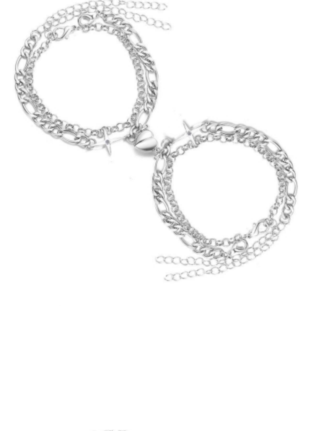 Magnetic Heart Jewelry Bracelet Set for Couples, Creative Valentine's Day Gift, Magnetic Attraction Design, Perfect for Him & Her