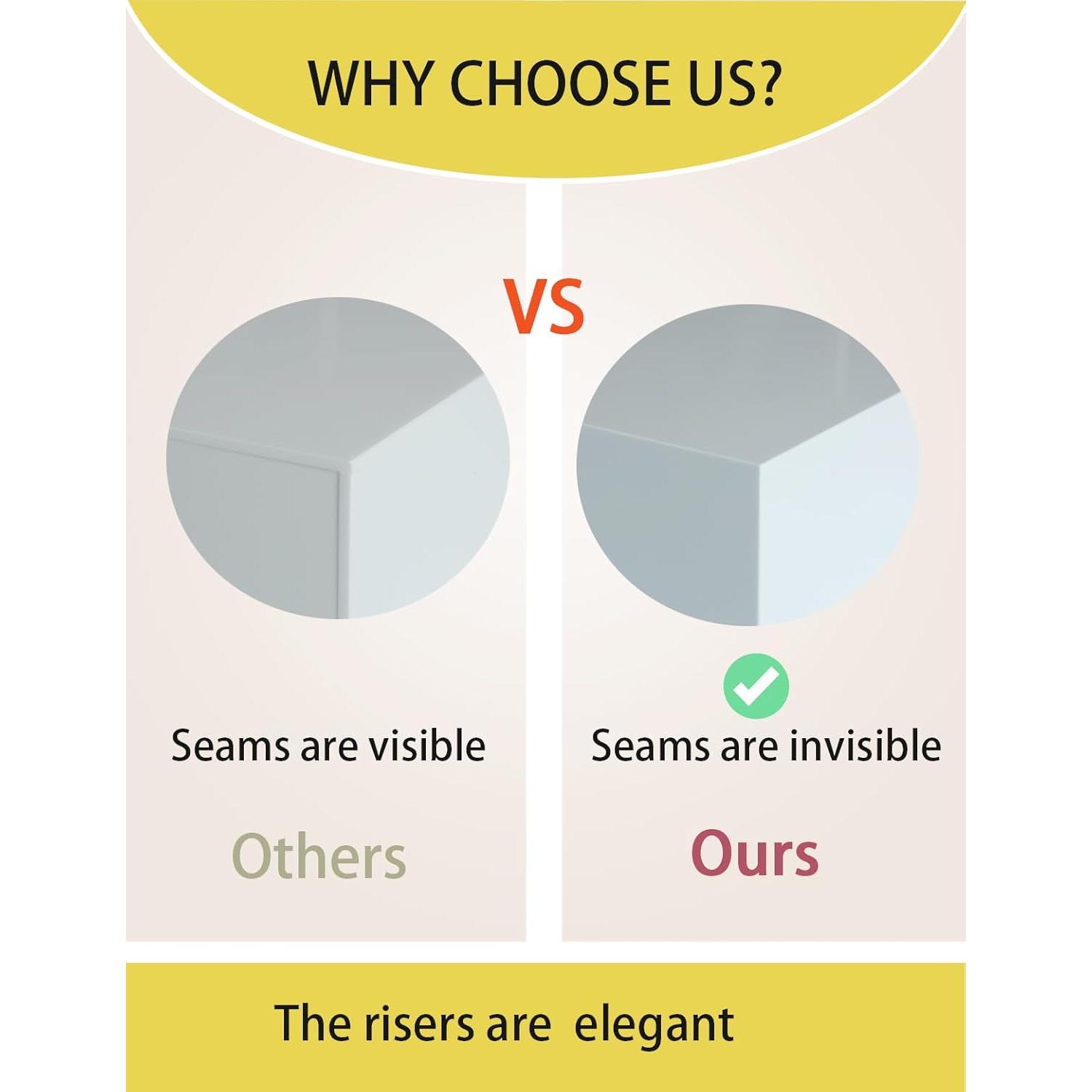 3 count Buffet Risers,Dessert table display set, Catering supplies buffet display, risers display stands, White  Cube Boxes Nesting Risers with Hollow Bottoms - 1 Set (6.5", 7.5", 8.5")