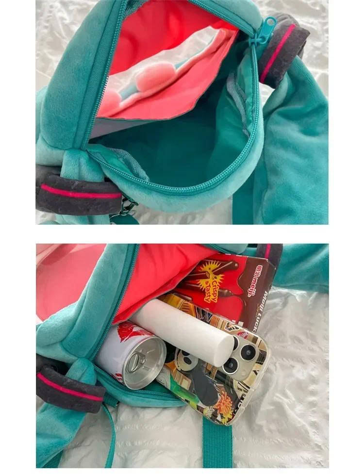Anime Hatsune Miku Bag Version Kawaii Figure Plush Bag Model Plush Stuffed Toy Shoulder Bag Transparent Backpack Gifts.