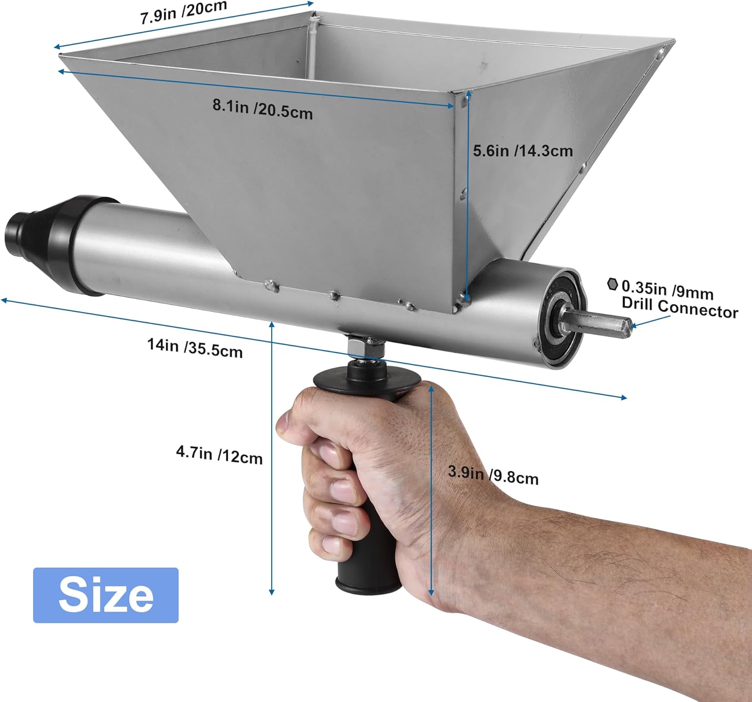 SUNDAY MIRTH Electric Mortar Grout Gun, Portable Cement Grouting Machine, Reusable Mortar Pointing Gun for Brick, Grout Applicator Caulking Finishing Tool with 4 Nozzles (Without Electric Drill) gift