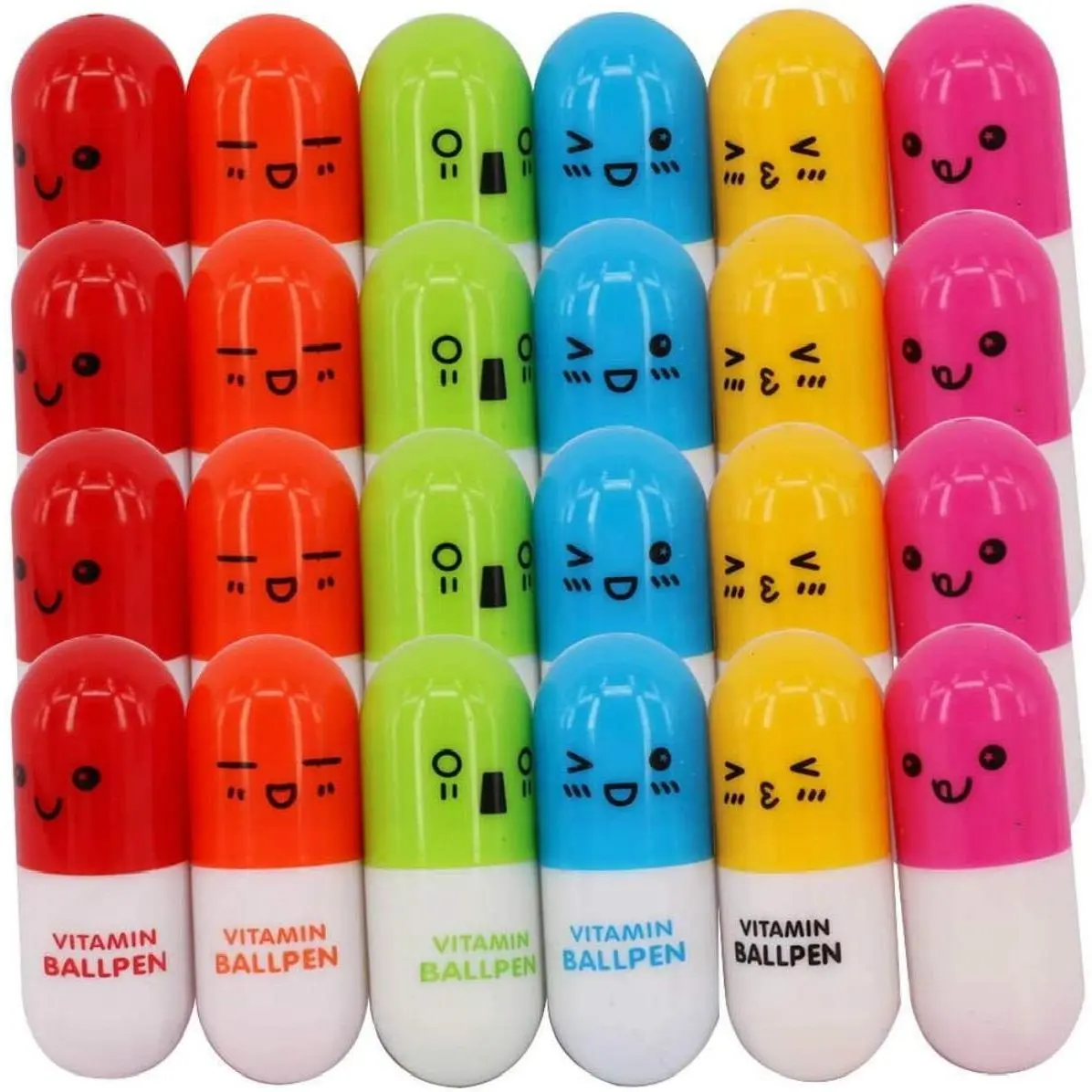 Novelty Nurse   Pens - Retractable Vitamin Capsule Pens for  Week, Office & Valentine Day Gifts, Bulk Novelty Supplies & Stocking Stuffers for Adults (24)