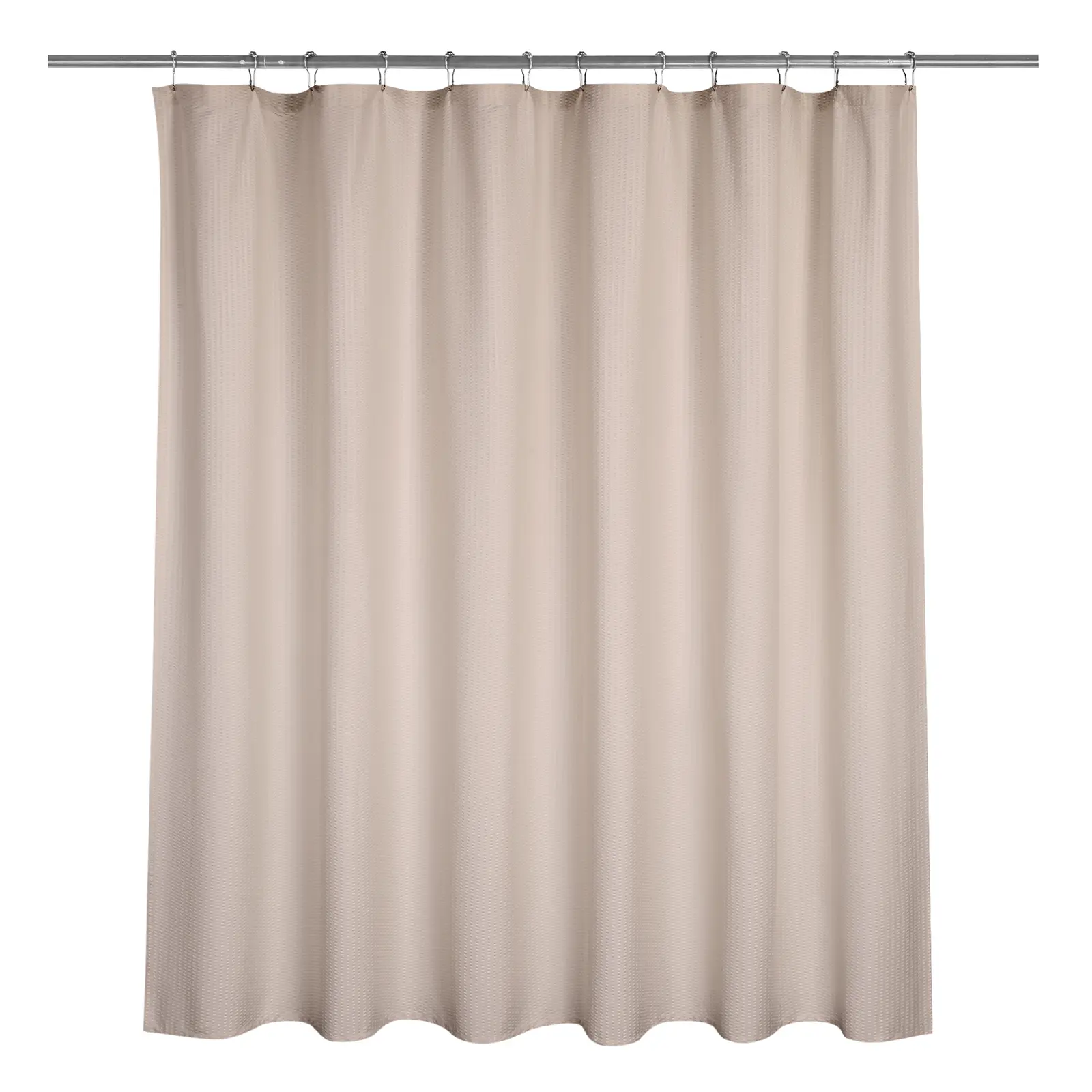 72x84 Inches Soft Microfiber Fabric Shower Liner or Curtain, Taupe Water Resistant Hotel Quality Machine Washable Bath Decor, PVC-Free