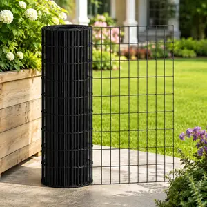 ARCH 48in x 99ft Black PVC Coated Welded Wire Mesh Fence, 16 Gauge 2/3in Mesh Heavy Duty Galvanized Steel Poultry Netting for Chicken Coop Garden Plant Support Pet Enclosure Outdoor Protective Barrier Roll, Black Color Options, Iron Material